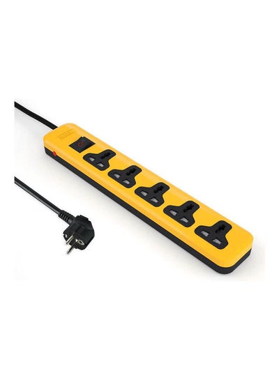 Buy Power Strip 5 Universal Outlets With Overload Switch Yellow-Black in Egypt