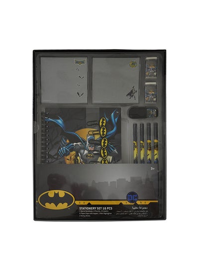 Buy Batman Stationery Set 16Pcs Black/Multicolour in Saudi Arabia