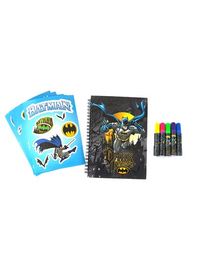 Buy Batman Stationery Set 12Pcs Black/Multicolour in UAE