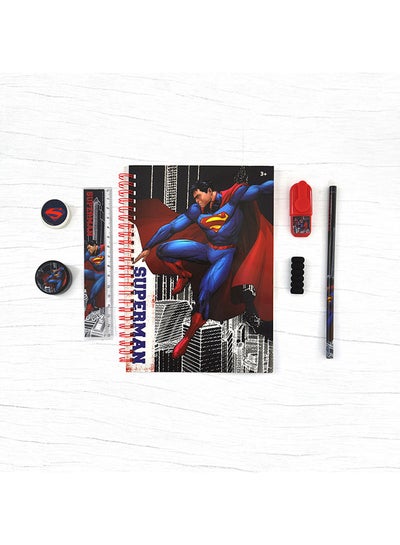 Buy Superman Stationery Set 7Pcs Blue/Multicolor in Egypt