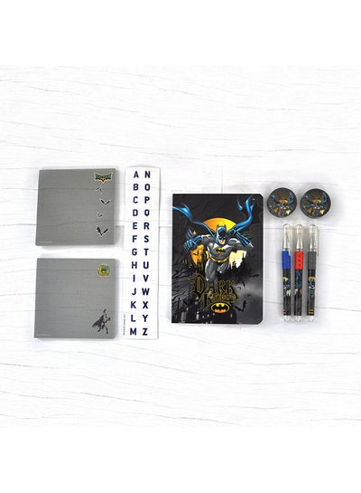اشتري 10-Piece Batman Stationery Set Black/Multicolour في الامارات