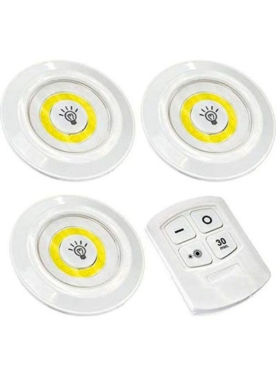 اشتري Led Light With Remote Control Set Of 3 White في مصر