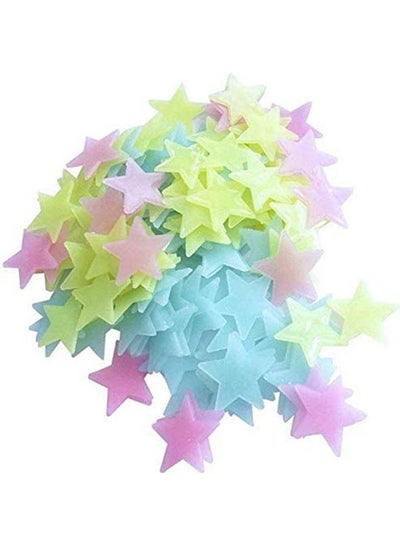 Buy 3D Star Glow In The Dark Luminous Ceiling Wall Stickers Kids Baby Bedroom Multicolour in Egypt