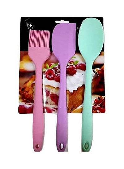 Buy Silicone Spatulas Set, 3 Pieces Multicolour in Egypt