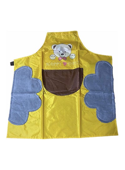 اشتري Waterproof Kitchen Apron With Pocket And Microfiber Towel Twin Sides Yellow في مصر