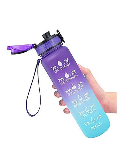 Buy Water Bottle With Motivational Time Marker, Multicolour 1Liters in Egypt