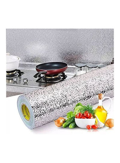 Buy Roll Waterproof Kitchen Multi Purpose Marble Kitchen Cabinet Gazer Sticker Inserts Rack Silver 5meter in Egypt