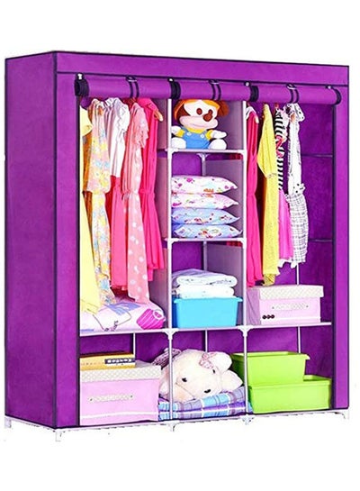 Buy Safari Portable Closet Organizer With 3 Sections Purple in Egypt