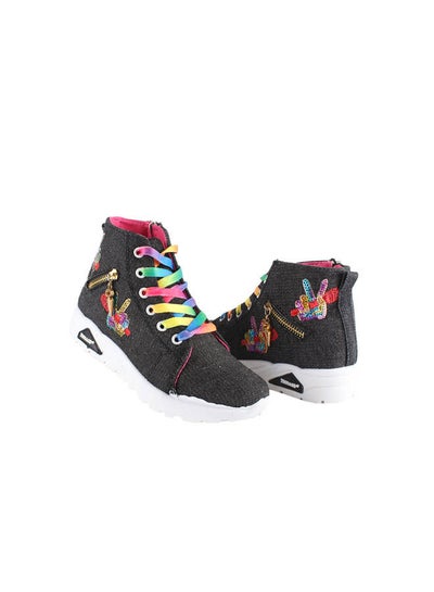 Buy Casual Printed Lace Up Boot Black in Egypt