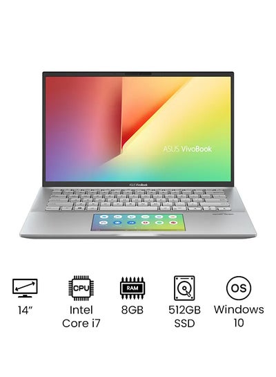 Buy VivoBook S14 Laptop With 14-Inch Full HD Display, 10th Gen Core i7 Processer/8GB RAM/512GB SSD/Intel UHD Graphics/Windows 10 /International Version English Transparent Silver in UAE