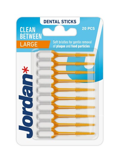 Buy 20-Piece Clean Between Teeth Stick Set White/Orange in UAE