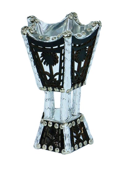 Buy Decorative Incense Burner Silver/Black 7x7x12cm in Saudi Arabia