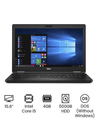 Buy Latitude 5580 Laptop With 15.6-Inch Display, Core i5 Processor/4GB RAM/500GB HDD/Intel HD Graphics 520/DOS (Without Windows) Black in UAE