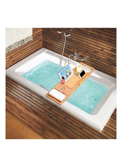 Buy Bathtub Tray With Extendable Slides Beige in Saudi Arabia