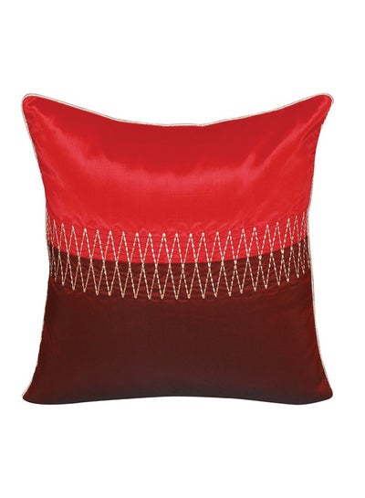 Buy Square Shaped Decorative Dyed Cushion Cover Red 40X40cm in Saudi Arabia