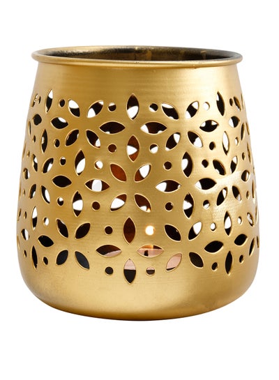 Buy Elegant Decorative Durable Candle Holder Gold 12x13cm in Saudi Arabia