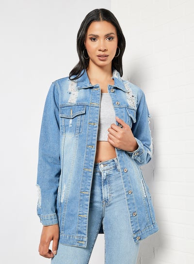 Oversized Denim Jacket Stonewash price in Egypt | Noon Egypt | kanbkam