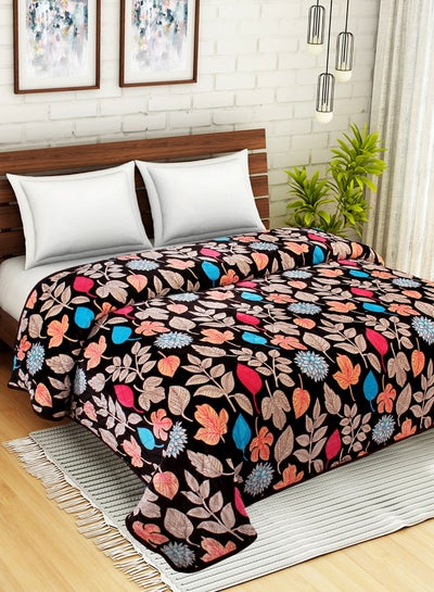 Buy Light Blanket - 76X100 Cm - Floral Brown/Orange/Pink 100% Poyester Ultra Plush For Sofa Or Bedroom Polyester Brown/Orange/Pink Single in Saudi Arabia