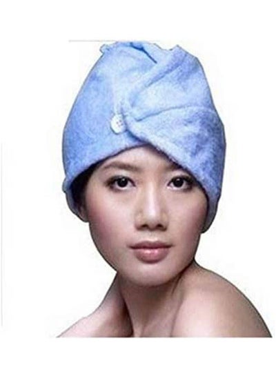 اشتري 2Pcs Original Hair Towel, Ultra Absorbent & Fast Drying Microfiber Towel For Fine & Delicate Hair Blue في مصر