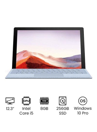 Buy Surface Pro 7 + Convertible 2-In-1 Laptop With 12.3-Inch Touchscreen PixelSense Display, Core i5 Processor/8GB RAM/256GB/Intel UHD Graphics/Windows 10 Pro /International Version English Platinum in UAE
