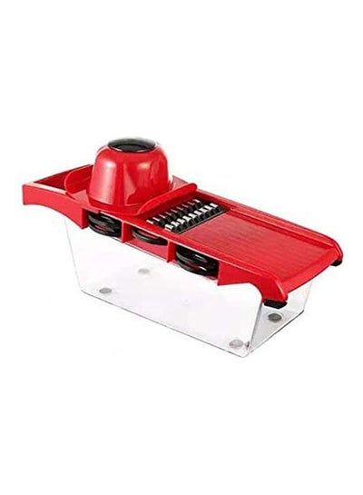 Buy Vegetable Cutter Slicer - 6 Interchangeable Blade With Peeler Red in Egypt