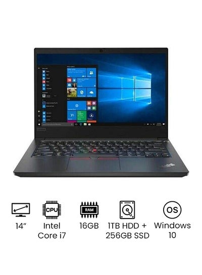 Buy ThinkPad E14 Laptop With 14-Inch Full HD Display, Core i7 Processer/16GB RAM/1TB HDD/256GB SSD/ 2GB AMD Radeon RX640 Graphics Card/Windows International Version Black in UAE