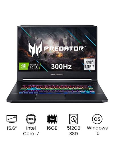 اشتري Predator Triton 500 Gaming Laptop With 15.6-Inch Full HD Display, Core i7-10750H Processer/16GB RAM/512GB SSD/8GB Nvidia GeForce RTX 2070 Super Graphics/Windows 10 اللغة الإنجليزية أسود في الامارات