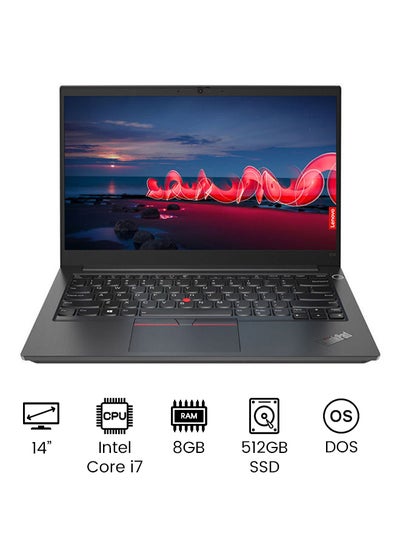 Buy ThinkPad E14 Gen 2 Laptop With 14 Inch Full HD Display, Core i7 Processor/8GB RAM/512GB SSD/DOS(Without windows)/2GB Nvidia GeForce MX450 /International Version English/Arabic Black in UAE