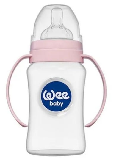 Buy Wide Neck Feeding Bottle with Grip Anti-Colic 250 ml pink in Egypt