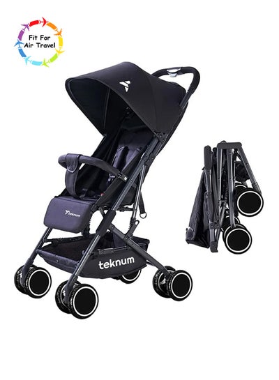 اشتري Yoga Lite Shock Proof Stroller Pram, Extra Wide Seat, 360Â° Rotating Wheels, Air Travel Cabin, Single Hand Fold, Lightweight,0-3 Years Stroller في الامارات