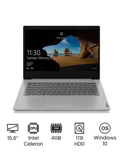 Buy Ideapad 3 81WQ007CAX Laptop With 15.6-Inch Display, Celeron N4020 Processor/4GB RAM/1TB HDD/Intel UHD Graphics/Windows 10/International Version English/Arabic Grey in UAE