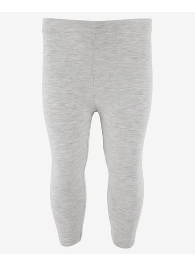 Buy Basic Solid Leggings Grey Melange in UAE