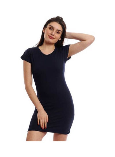 Buy Dress Cotton Short Sleves Navy Blue in Egypt
