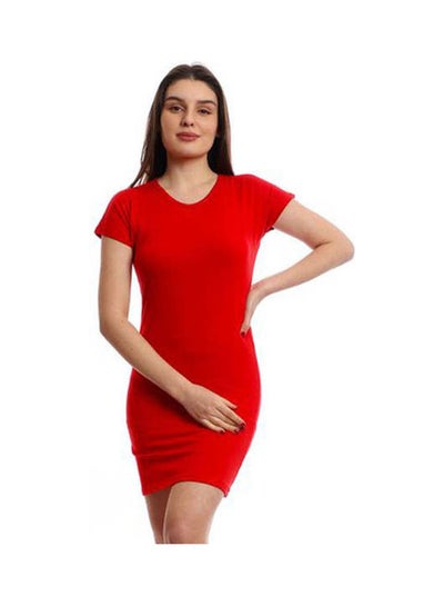 Buy Dress Cotton Short Sleves Red in Egypt