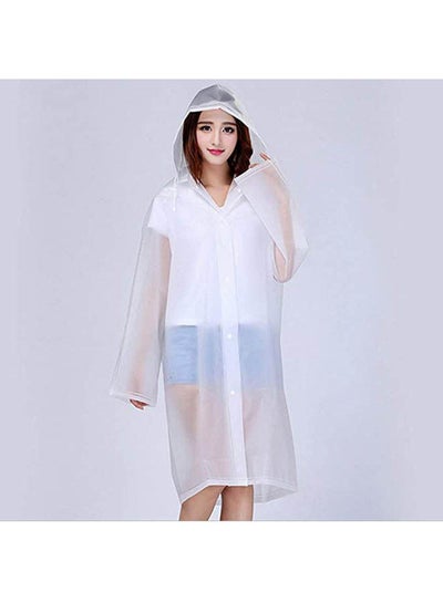 اشتري Portable Raincoat Rain Poncho With Hoods And Sleeves Clear في مصر