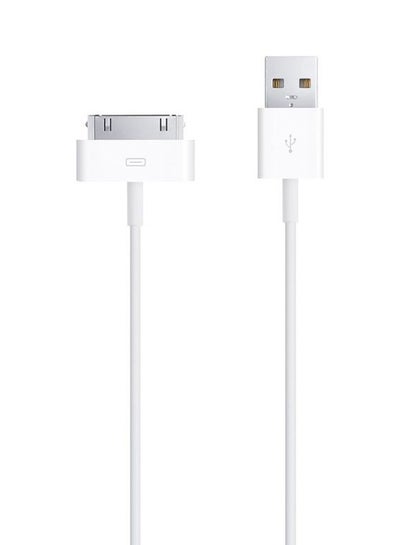 Buy 30-pin to USB Cable Charge and Sync Dock Connector for Apple iPhone/iPad/iPod 1m White in Saudi Arabia