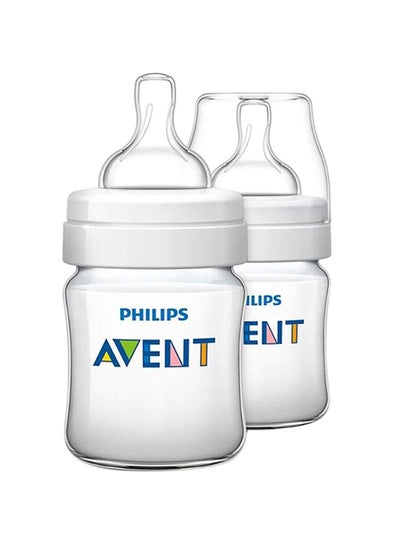 Buy Set of 2 Classic Plus Feeding Bottle, Clear, 125 ml in Saudi Arabia