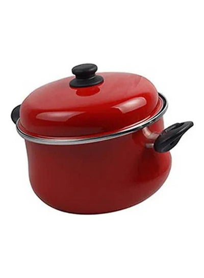 Buy Cooking Pot With Enamel Led Parga Enameled Steel Vitrified At High Energy Efficiency Red 20cm in Egypt