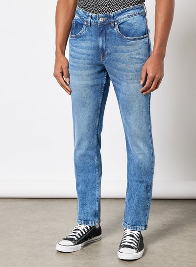 Men Washed Straight Jeans Light Blue price in UAE | Noon UAE | kanbkam