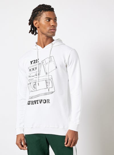 Buy Men Casual Printed Sweatshirt White in UAE