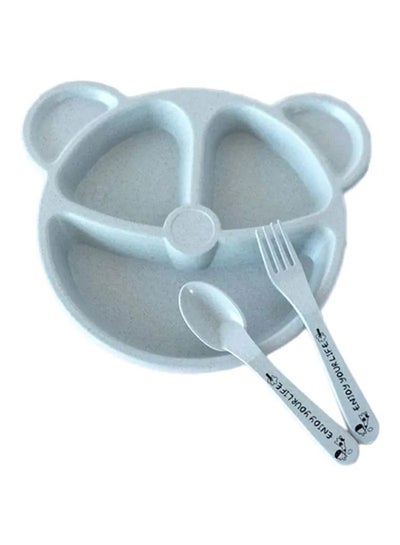 Buy 3-Piece Durable Long-lasting Wheat Straw Counterpart Dinnerware Set Comfortable for Baby in UAE