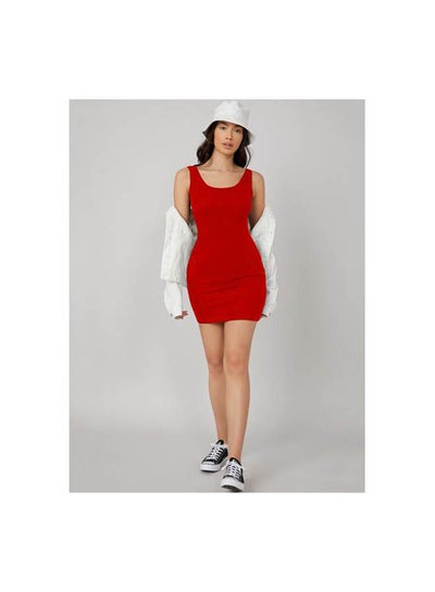 Buy Bretelle Short Dress Cotton TankTop Red in Egypt