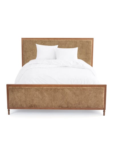 Buy Bed Frame Luxurious - King Size Bed - Elegant Stud Collection - Luxurious Home light brown 186 x 208 x 110cm in UAE