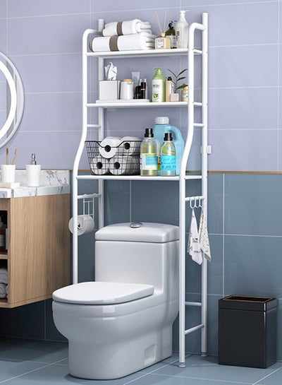 Buy Over Toilet Storage Bathroom Shelving White in UAE