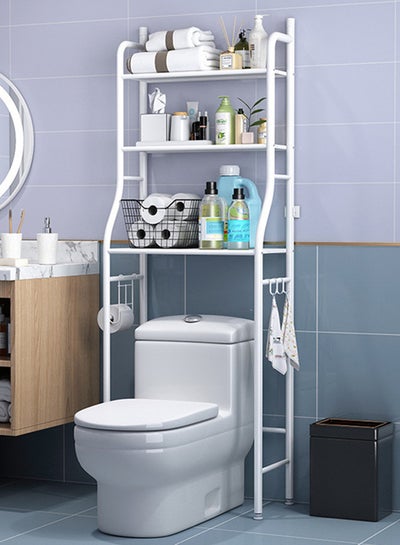 Over The Toilet Storage 3-Shelf Bathroom Organizer Over The Toilet, No  Drilling Space Saver with Wall Mounting Design Multifunctional Toilet Rack,  Toilet Storage Rack Easy to Assemble, White price in Saudi Arabia