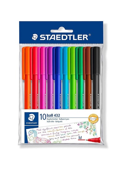 اشتري مجموعة أقلام برأس كروي وهيكل ثلاثي الزوايا مكونة من 10 قطع متعدد الألوان في الامارات