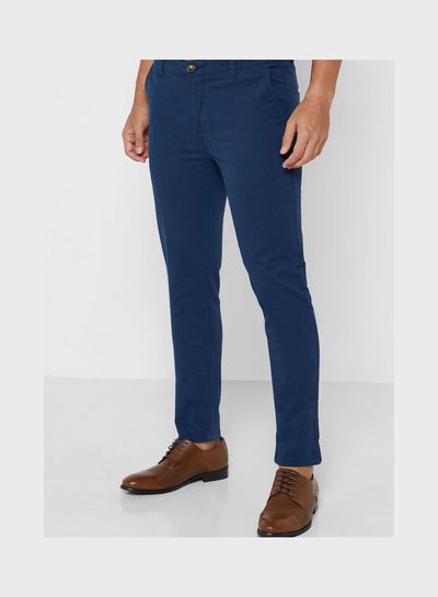 Buy Men Chino Trouser Navy in Saudi Arabia