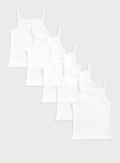 اشتري Kids Pack Of 5 Assorted Casual Camisole White في الامارات