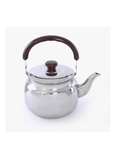 Buy Classic Tea Kettle Silver/Brown 2Liters in UAE