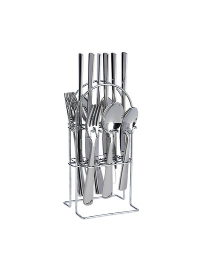 Buy 25-Piece Stainless Steel Cutlery Set 7 Centimeter Silver in UAE